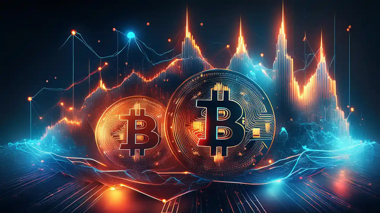 Bitcoin and XRP digital graphics symbolizing the cryptocurrency rally