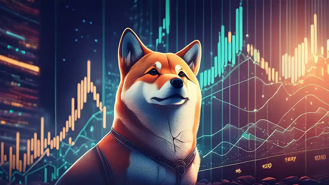 Shiba Inu token showing market chart with upward and downward trends